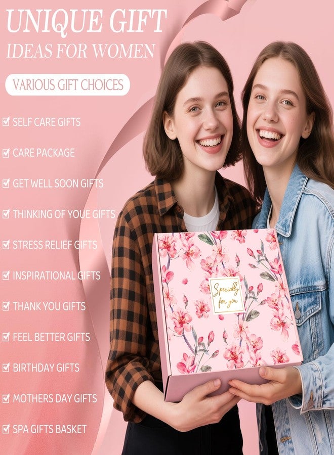 Frerdui Gift Baskets for Women, Unique Birthday Gifts for Women, Best Friend Birthday Gifts, Self Care Gift Get Well Soon Basket, Cherry Blossom Relaxing Care Package for Mom Her BFF Sister Wife Girlfriend - Image 3